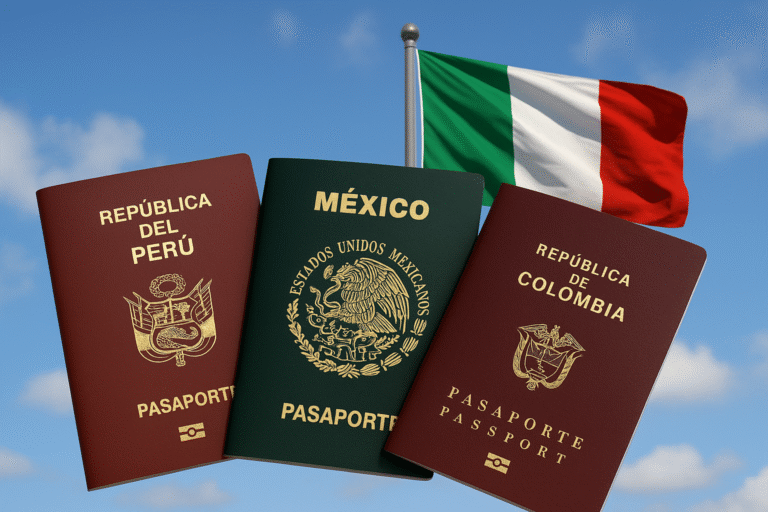 Países latinos que ingresarán a Italia solo con pasaporte
